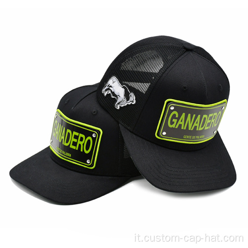 Cappello per camionista logo della piastra metallica